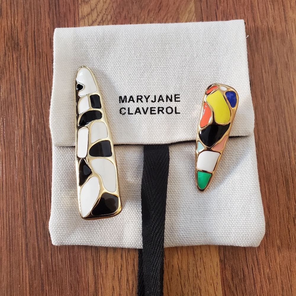 MaryJane Claverol Clement Enamel Hair Clips Barettes